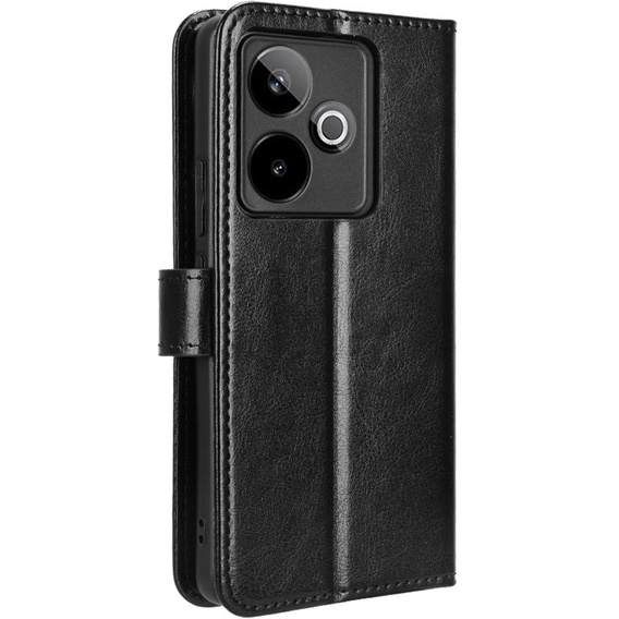 Pattintható tok a Realme GT 7 / 7T, Crazy Horse Wallet, fekete