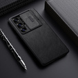 NILLKIN flip tok Samsung Galaxy S25 Ultra, CamShield Qin Pro, bőr, fekete