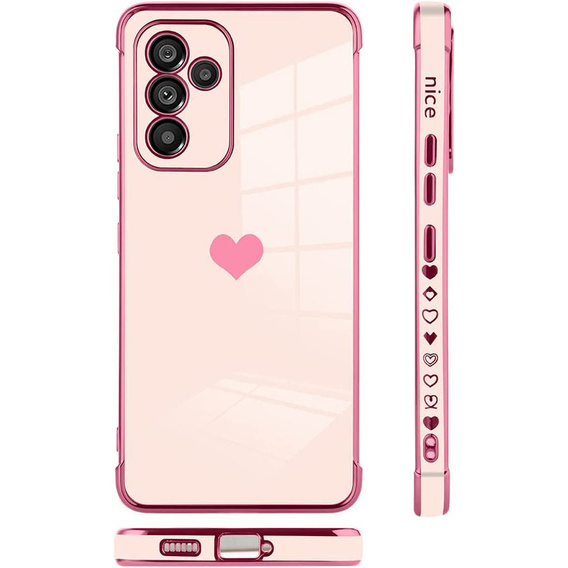 Telefontok a Samsung Galaxy A34 5G, Electro heart, rózsaszín rose gold