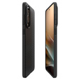 A Spigen tok Samsung Galaxy S25 Edge, Liquid Air, fekete + 9H edzett üveghez