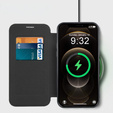 Pattintható tok a iPhone 12 Pro, RFID Wallet MagSafe CamShield, fekete
