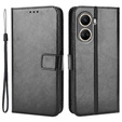 Pattintható tok a Huawei Nova 10 SE, Crazy Horse Wallet, fekete