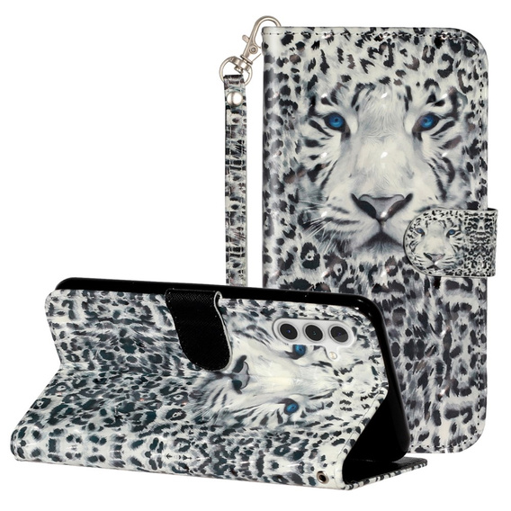 Pattintható tok a Samsung Galaxy A35 5G, Wallet, Leopard