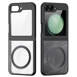 DuxDucis tok Samsung Galaxy Z Flip7 FE / Z Flip6, Aimo Case, MagSafe, átlátszó / fekete