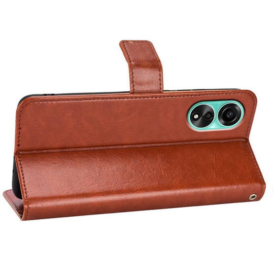 Pattintható tok a Oppo A98 5G, Crazy Horse Wallet, barna