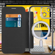 Pattintható tok a iPhone 14, RFID Wallet MagSafe CamShield, fekete
