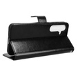 Pattintható tok a Samsung Galaxy S25 FE, Crazy Horse Wallet, fekete