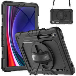 Páncélozott tok Samsung Galaxy Tab S10 Lite / S10 FE / S9 FE iPad Pro 12.9 1, védő 360, hely a tollnak, fekete