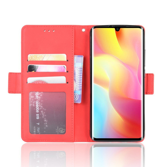 Pattintható tok a Xiaomi Mi Note 10 Lite, Card Slot, piros