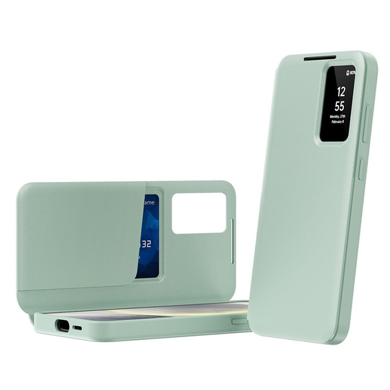 Flip tok Samsung Galaxy A55 5G, Smart View Wallet, zöld