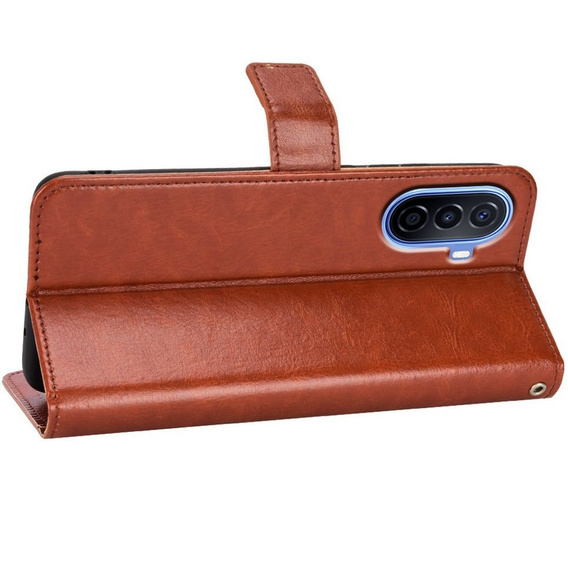 Pattintható tok a Huawei Nova Y70 4G, Crazy Horse Wallet, barna