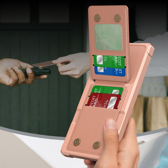 Tok Samsung Galaxy S25 Ultra, Card Holder Kickstand, rózsaszín