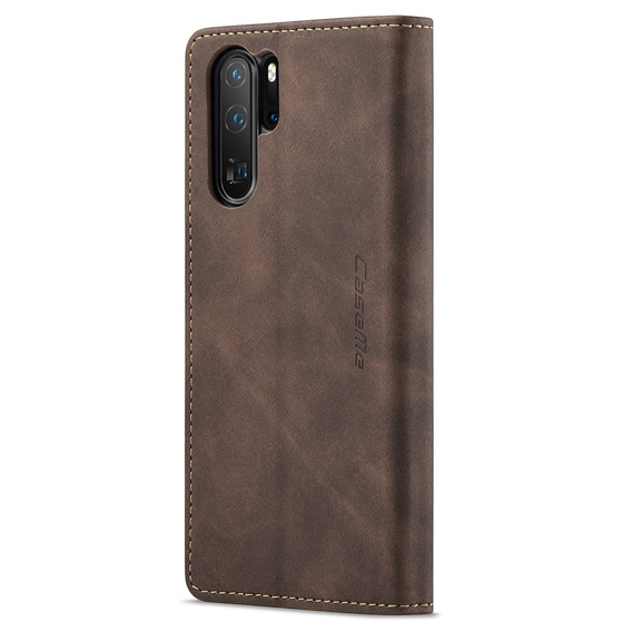 CASEME tok Huawei P30 Pro, Leather Wallet Case, sötétbarna