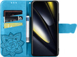 Pattintható tok a Xiaomi Poco F6, Butterfly, kék