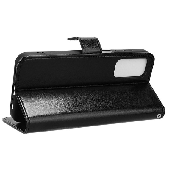 Pattintható tok a Samsung Galaxy M35, Crazy Horse Wallet, fekete