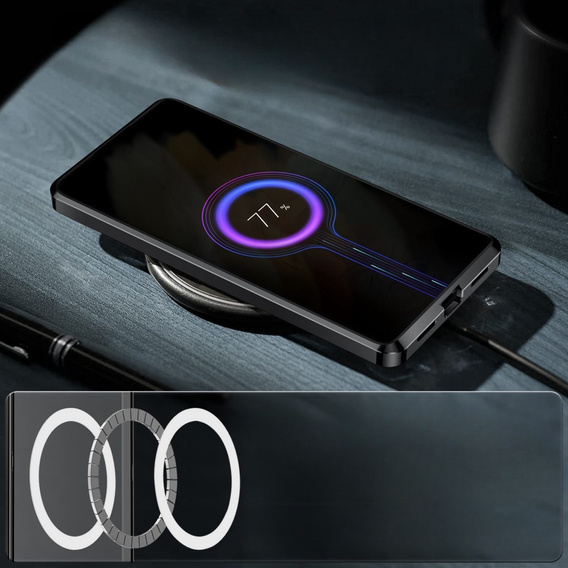 Kameravédő tok Samsung Galaxy S21, CamShield MagSafe, átlátszó / fekete