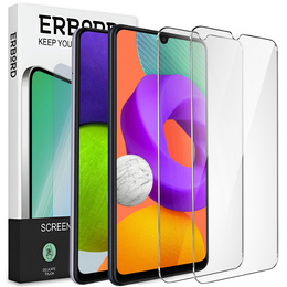 2x edzett üveg a Samsung Galaxy A22 4G/M22, ERBORD 9H Hard Glass a képernyőn