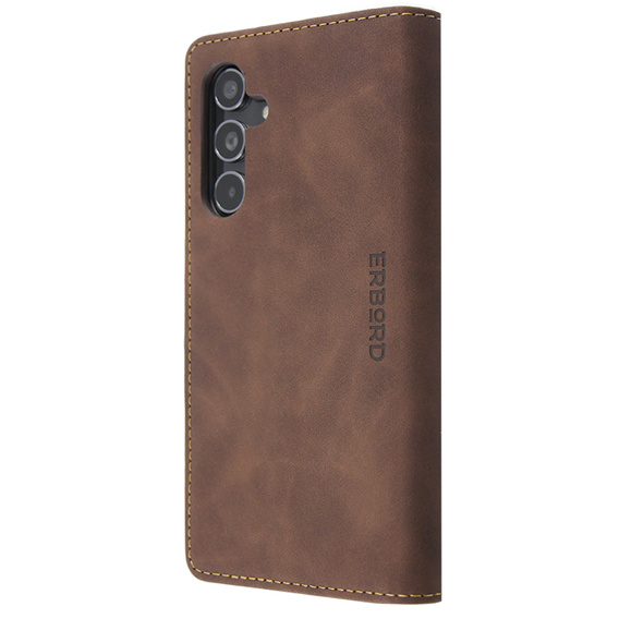 Telefontok a Samsung Galaxy A54, ERBORD Vintage, pénztárca patenttal, kávé