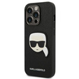 Karl Lagerfeld Telefontok a iPhone 14 Pro Max, Saffiano Karl's Head Patch, fekete