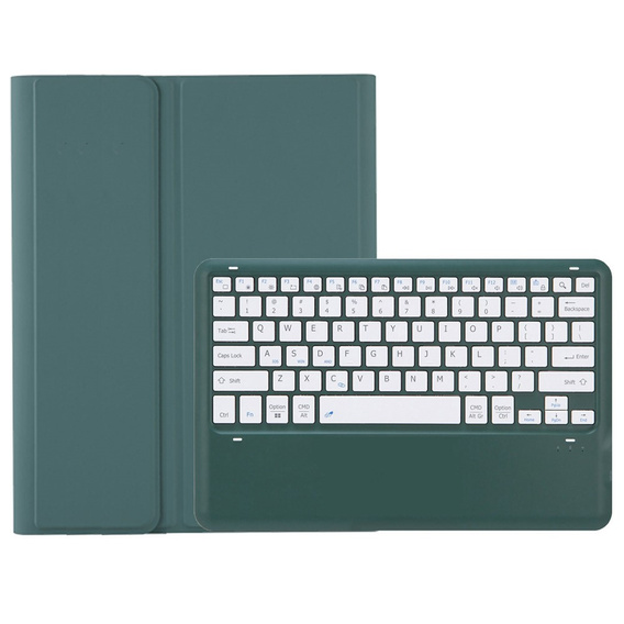 Tok + billentyűzet Samsung Galaxy Tab S9+, Leather Pen Slot, sötétzöld