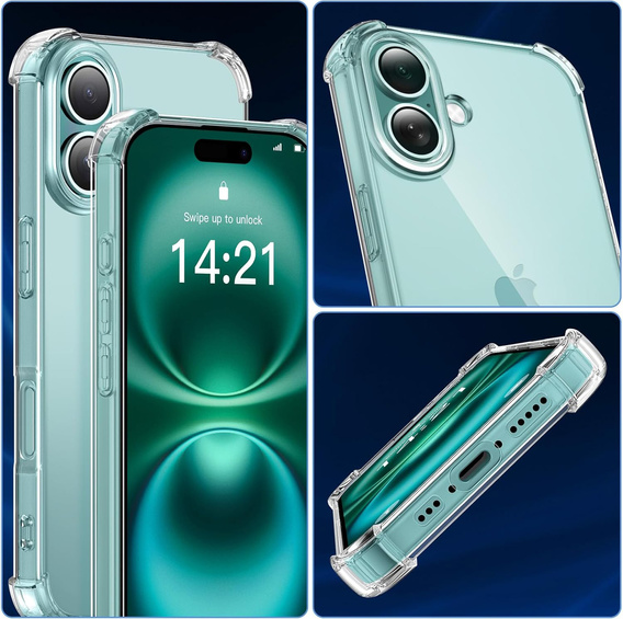 Tok a iPhone 16, Erbord Dropproof, átlátszó + Glass