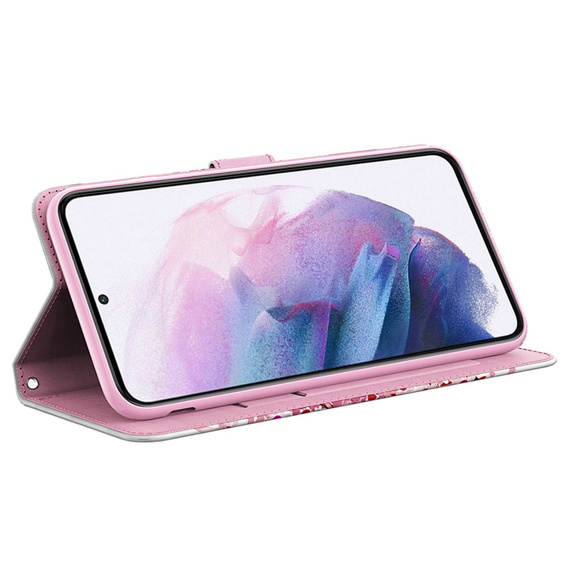 Pattintható tok a Samsung Galaxy A14 4G/5G, Wallet, tree, fehér