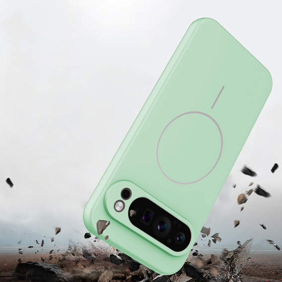 Szilikon tok a Google Pixel 10 Pro XL-hez, MagSafe, zöld