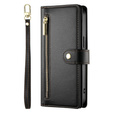 Pattintható tok a Samsung Galaxy A56 5G, Wallet Zipper Pocket, fekete