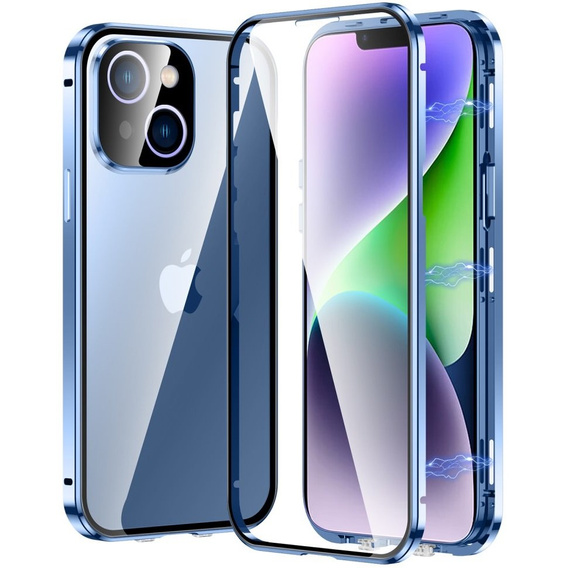 Tok iPhone 13, Magnetic Dual Glass, kék