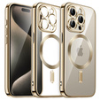 Tok iPhone 15 Pro-hoz, Electro MagSafe, arany + üveg a képernyőhöz