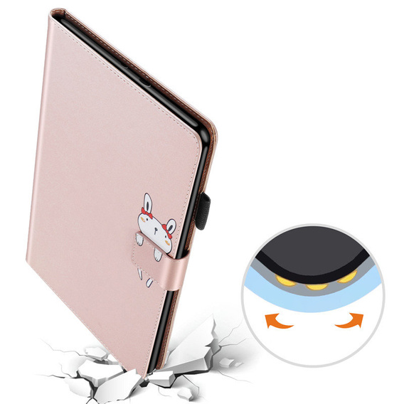 Tok iPad 10.2" 2021/2020/2019 (9/8/7 gen.), pánttal, animal, rózsaszín
