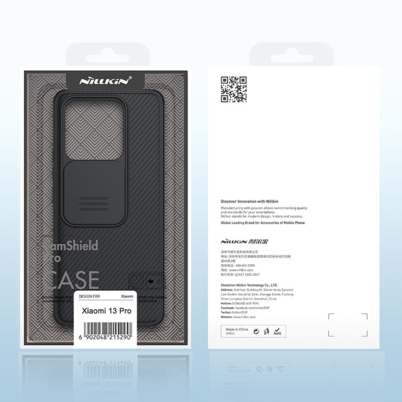 Tok Xiaomi 13 Pro, páncélozott Nillkin, CamShield Pro, fekete