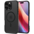 MagSafe Spigen tok iPhone 16 Pro Max, Ultra Hybrid, átlátszó / fekete + 9H edzett üveg