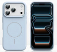 Szilikon tok iPhone 17 Pro Max készülékhez, MagSafe, ütésgátló, kék