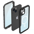 Vízálló tok iPhone 14, Redpepper, MagSafe-hoz, fekete