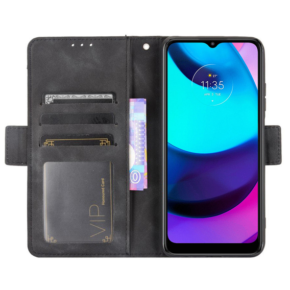 Pattintható tok a Motorola Moto E20/E30/E40, Card Slot, fekete
