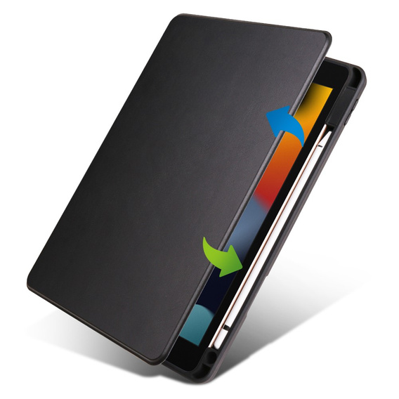 Tok iPad 10.2" 2021/2020/2019 (9/8/7 gen.), tolltartóval, 360°-os forgatható, fekete