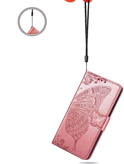Pattintható tok a Motorola Edge 50 Neo / Motorola ThinkPhone 25, Butterfly, rózsaszín rose gold