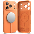 Ringke tok iPhone 17 Pro Max készülékhez, szilikon mágneses MagSafe, mandarin