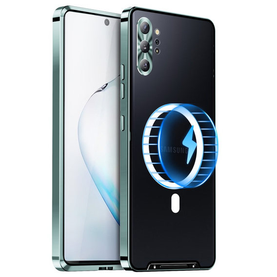 Kameravédő tok Samsung Galaxy Note 10+ Plus, CamShield MagSafe, átlátszó / zöld
