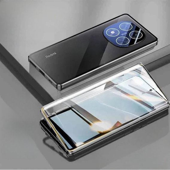 Tok Xiaomi Redmi Note 14 Pro+, Magnetic Dual Glass, fekete