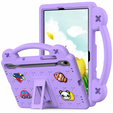 Gyermek tok Samsung Galaxy Tab S10 Lite / S10 FE / S9 FE, Cute Patterns, állvánnyal, lila
