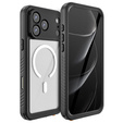 Redpepper tok iPhone 17 Pro Max készülékhez, IP68 vízálló, MagSafe-hoz, átlátszó, fekete oldallapokkal