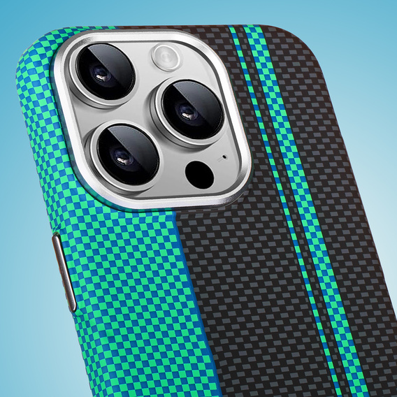 Tok iPhone 13 Pro Max, Carbon Fiber MagSafe, fekete / kék