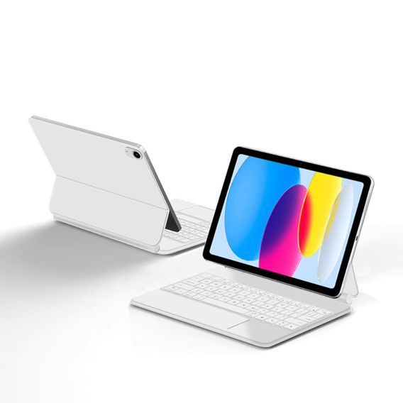 Billentyűzet tok iPad 10.9" 2022 (10 gen.) / iPad 11" 2025 A16 (11 gen.), Magnetic Keyboard Touchpad, fehér