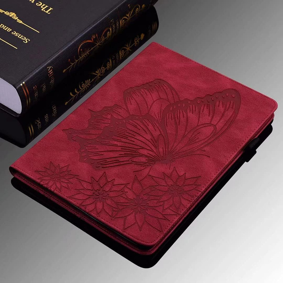 Telefontok a Lenovo Tab M9, Wallet Pen Slot, butterflies, barna