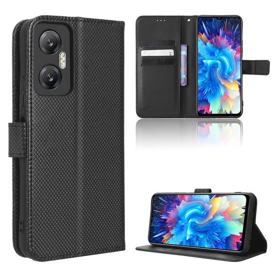 Pattintható tok a Infinix Hot 20 5G, Wallet Smart Magnet Case, fekete