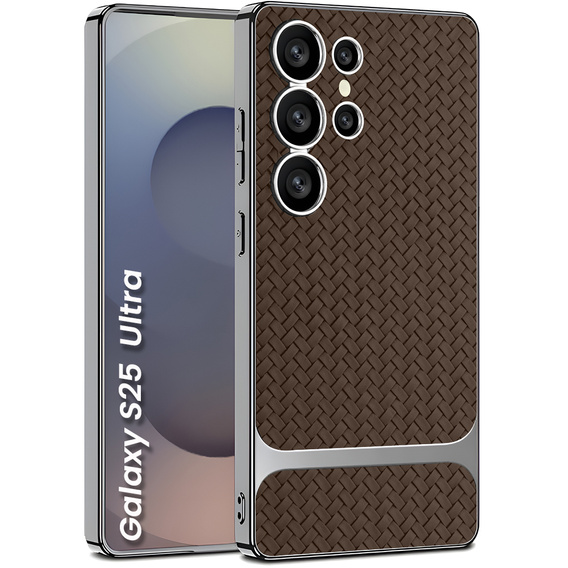 Telefontok a Samsung Galaxy S25 Ultra, GKK Woven Leather, kávé