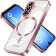 Tok Samsung Galaxy A17 5G, Electro MagSafe, átlátszó, rózsaszín oldallapokkal