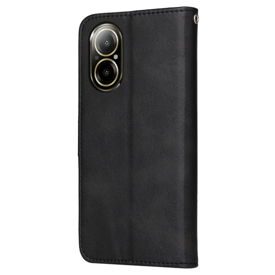 Pattintható tok a Realme C67, Leather Wallet, fekete